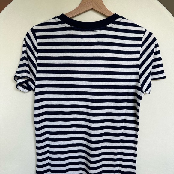 NWT Outerknown Hemp Cotton Neptune Tee Shirt Dress in Dark Navy/Salt White - Picture 4 of 6